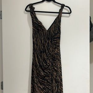 MIDI dress from free people. Brown and black zebra print